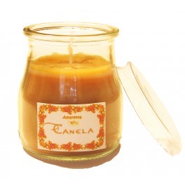 Vela Canela en vaso con tapa