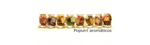 Popurrí aromático en envase de cristal
