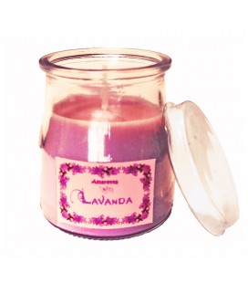 Vela Lavanda en vaso con tapa